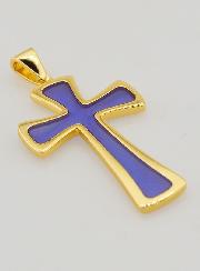 Ciondolo Croce 4cm - Viola