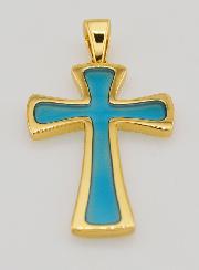 Pendente Croce 4cm - Turchese