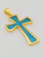 Pendente Croce 4cm - Turchese