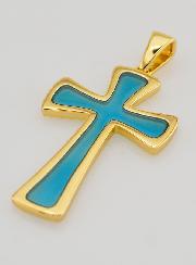 Pendente Croce 4cm - Turchese