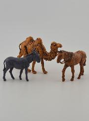 Statuine Santons Cammello, Asino & Cavallo - 6cm