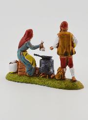 Statuina Santon Castagnara e Cliente - 6cm