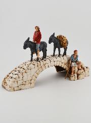 Statuina Santon Asini sul Ponte - Altezza 6cm