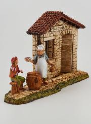 Statuina Santon Taverna con Cliente e Oste