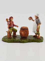 Statuina Santon Oste e Cliente - 6cm
