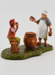 Statuina Santon Oste e Cliente - 6cm