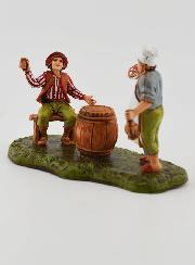 Statuina Santon Oste e Cliente - 6cm