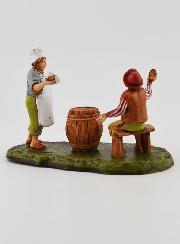 Statuina Santon Oste e Cliente - 6cm