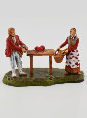 Statuina Santon Fruttivendolo con Cliente