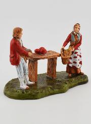 Statuina Santon Fruttivendolo con Cliente