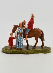 Statuina Santon Uomo a Cavallo e Famiglia - 6cm