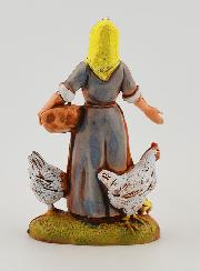 Santon Contadina con Galline - 6cm