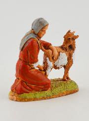 Santon Contadina Mungitrice di Capra - 6cm