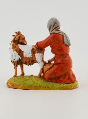 Santon Contadina Mungitrice di Capra - 6cm