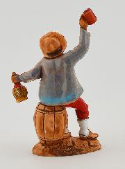 Statuina Santon Bevitore con Botte  - 6cm