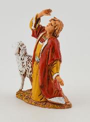 Statuina Santon Pastore che Ricchiama il Gregge - 6cm