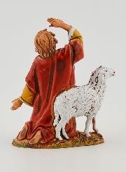 Statuina Santon Pastore che Ricchiama il Gregge - 6cm