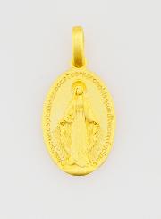 Medaglia Miracolosa in Argento Dorato 18k - 16 mm