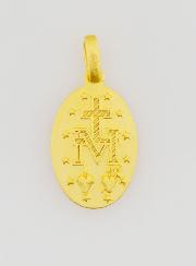 Medaglia Miracolosa in Argento Dorato 18k - 16 mm
