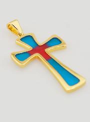 Pendente Croce 4cm - Blu e Rosso