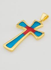 Pendente Croce 4cm - Blu e Rosso
