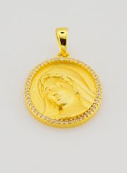 Medaglia della Vergine Maria con Bordo Brillante - 18 mm