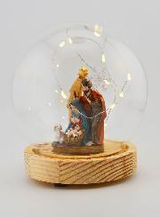 Palla di Natale Luminosa con Natività 14cm