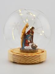 Palla di Natale Luminosa con Natività 14cm