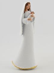 Statua Sacra Famiglia Moderna Bianca e Oro - 12cm