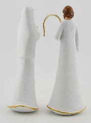 Statua Sacra Famiglia Moderna Bianca e Oro - 12cm