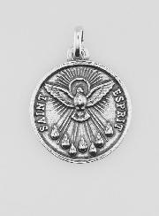 Medaglia Spirito Santo Placcata in Argento 925 - 18mm