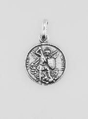 Medaglia San Michele Placcata in Argento 925 - 12mm