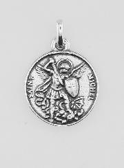 Medaglia San Michele Placcata in Argento 925 - 15mm