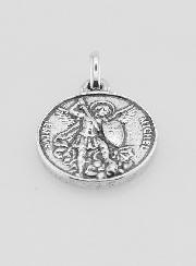 Medaglia San Michele Placcata in Argento 925 - 15mm