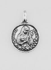 Medaglia Santa Rita Placcata in Argento 925 - 18mm