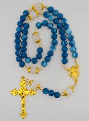 Rosario Ex Voto con Perle in Vetro - Blu