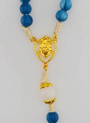 Rosario Ex Voto con Perle in Vetro - Blu