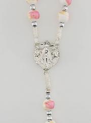 Rosario Medaglia Miracolosa in Ceramica - Rosa
