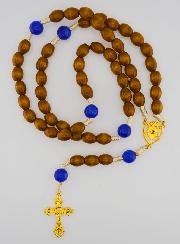 Rosario Ex Voto con Perle in Legno - Blu