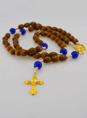 Rosario Ex Voto con Perle in Legno - Blu