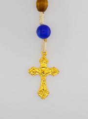 Rosario Ex Voto con Perle in Legno - Blu