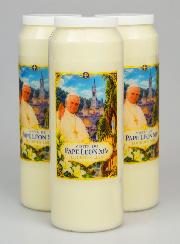 Set di 3 Candele per Novena Papa Leone XIV a Lourdes