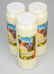 Set di 3 Candele per Novena Papa Leone XIV a Lourdes