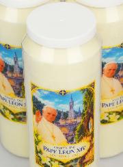 Set di 3 Candele per Novena Papa Leone XIV a Lourdes
