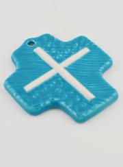 Croce Ceramica Croce di Cristo Blu