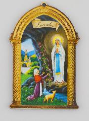 Rosario Decina in Legno e Icona Ricordo di Lourdes