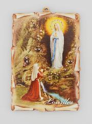 Regalo Rosario Decina in Legno + Icona Ricordo di Lourdes
