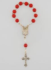 Regalo Rosario Decina in Legno + Icona Ricordo di Lourdes