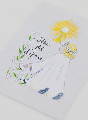 Cartolina di Comunione Femmina Comunicante Gesù Re d'Amore