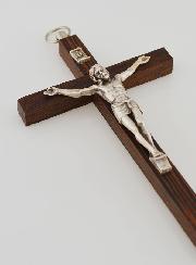 Crocifisso in Legno Cristo in Metallo Argentato